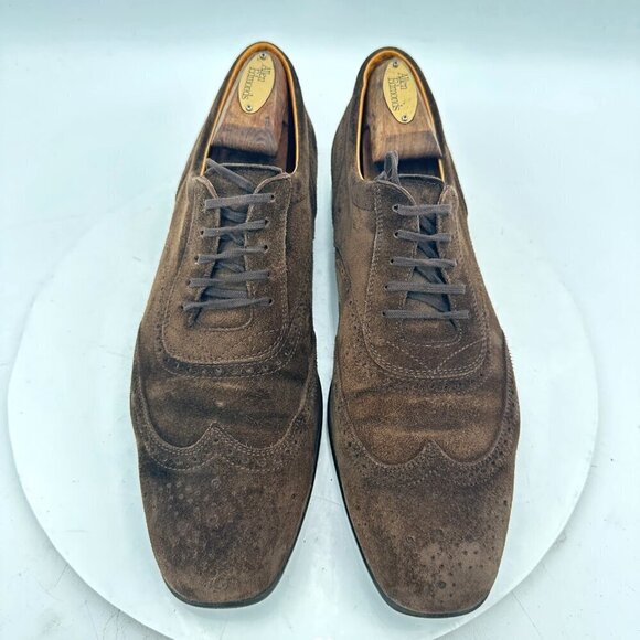 JM Weston Men Size 8.5D Brown Suede Brogue Wingtip Lace Up Oxford Dress Shoes main image 6